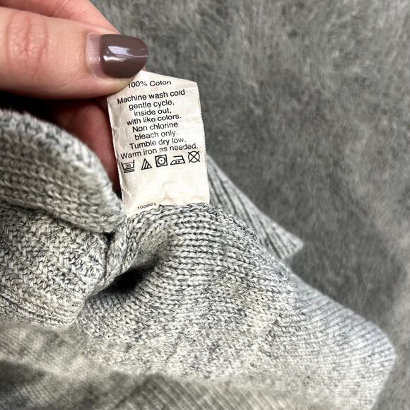 J Crew Cardigan Mens L Gray Knit Lambswool Shawl Neck Sweater Grandpa Basic - Picture 9 of 10